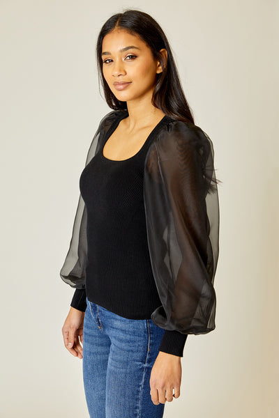 Organza Sleeve Top