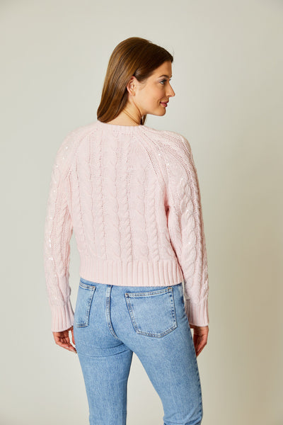 Sequin Cable Sweater