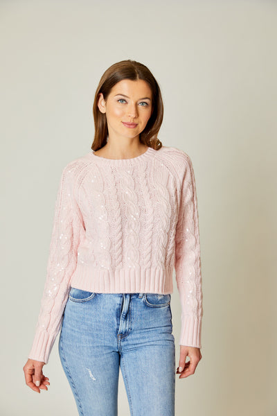 Sequin Cable Sweater