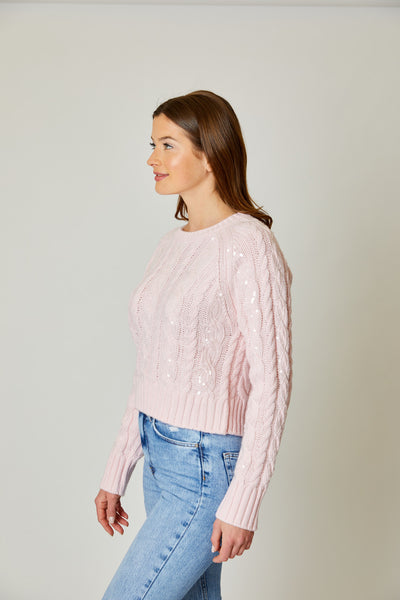 Sequin Cable Sweater