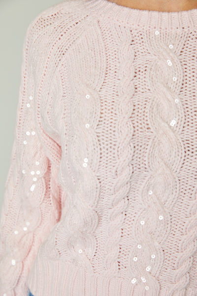 Sequin Cable Sweater