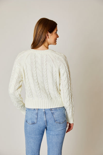 Sequin Cable Sweater