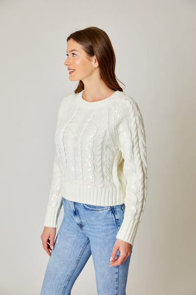 Sequin Cable Sweater