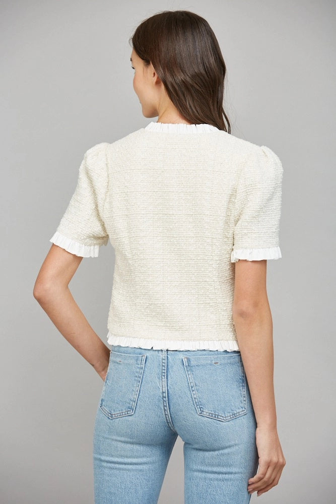 Short Sleeve Tweed Jacket