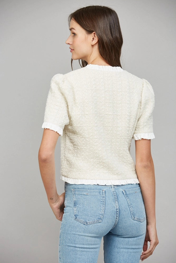 Short Sleeve Tweed Jacket