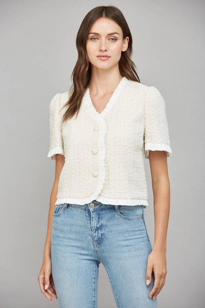 Short Sleeve Tweed Jacket