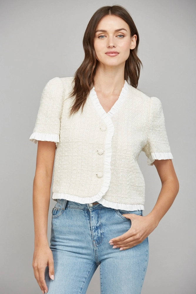 Short Sleeve Tweed Jacket