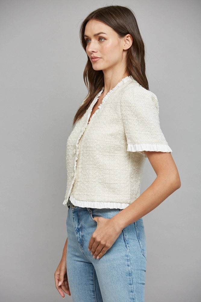 Short Sleeve Tweed Jacket