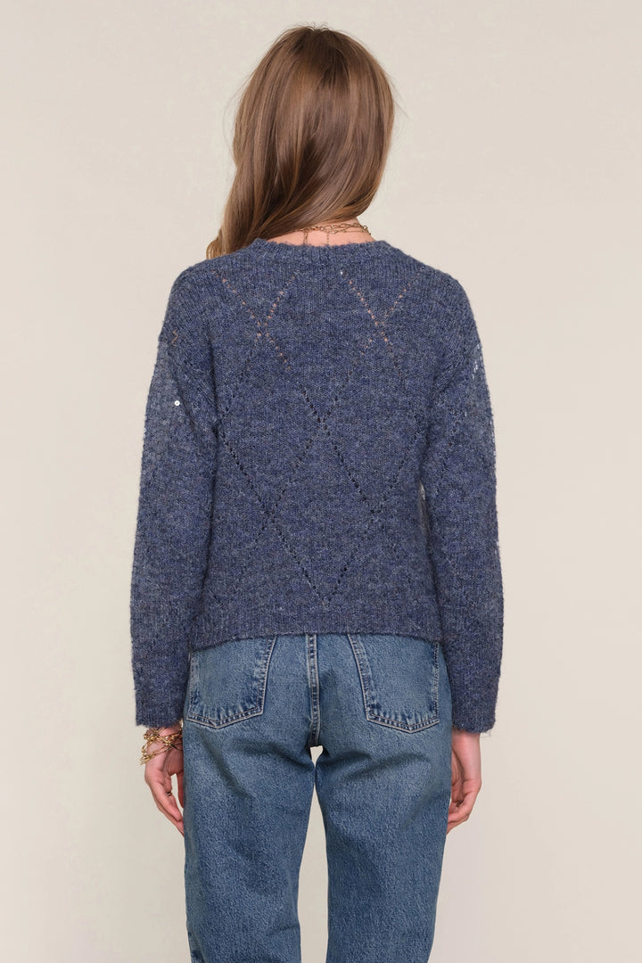 Dorian Sequin Argyle Sweater