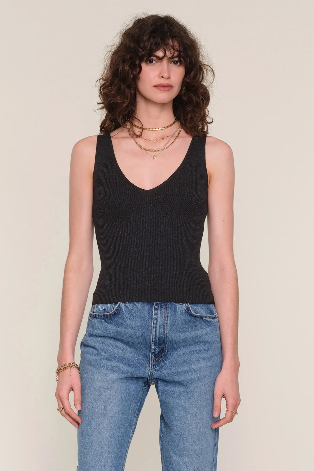 Indra Lurex Rib Tank