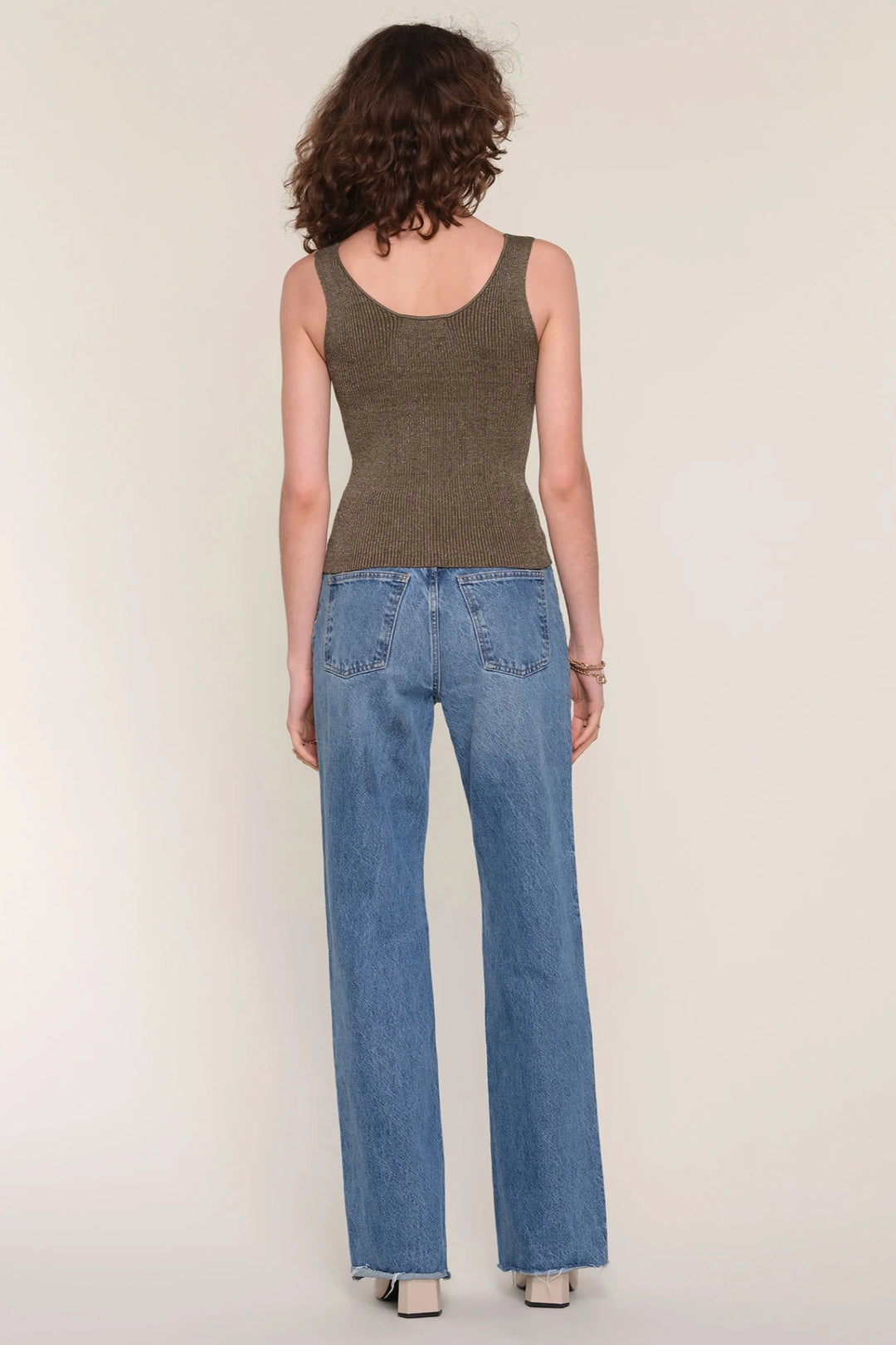 Indra Lurex Rib Tank