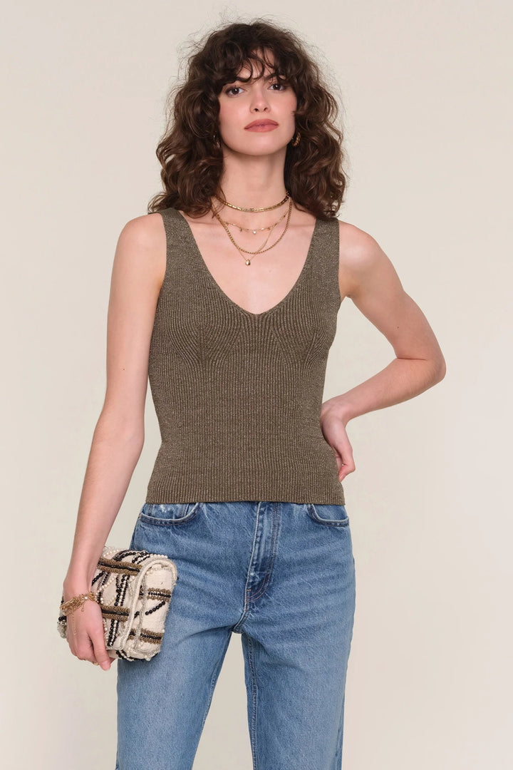 Indra Lurex Rib Tank