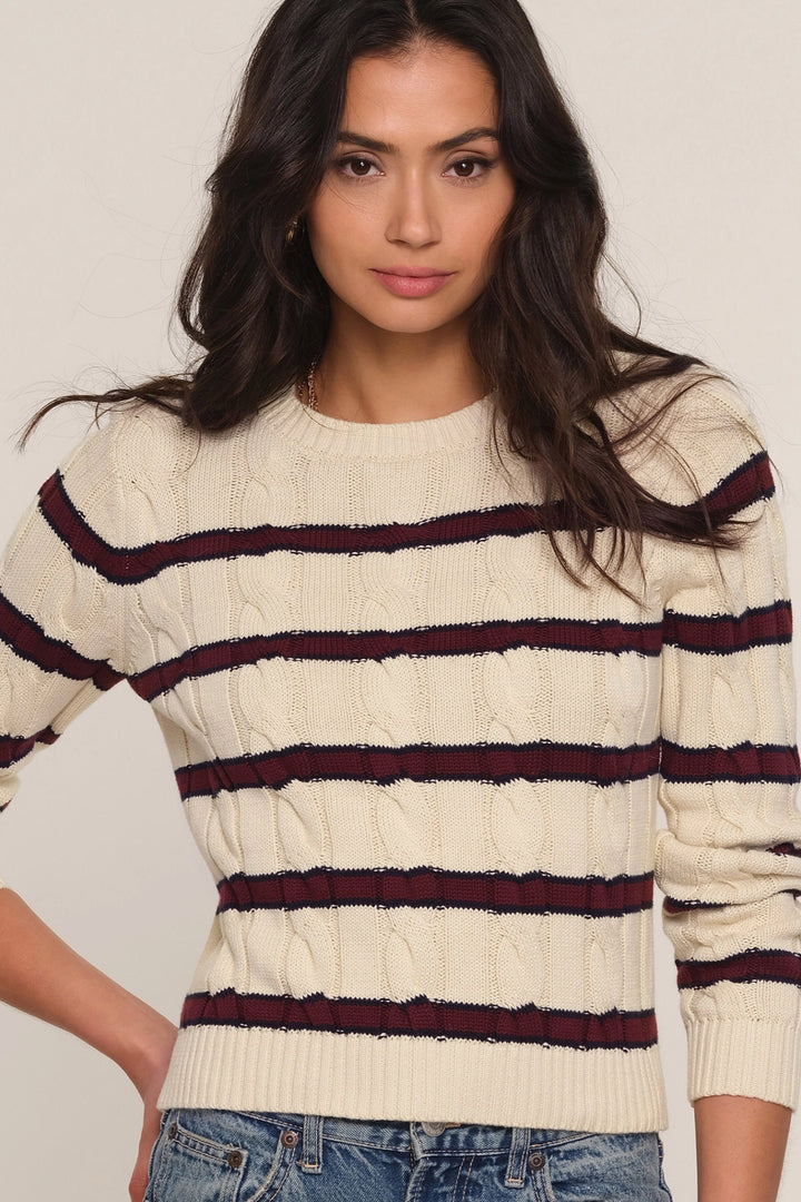 Lia Stripe Cable Sweater