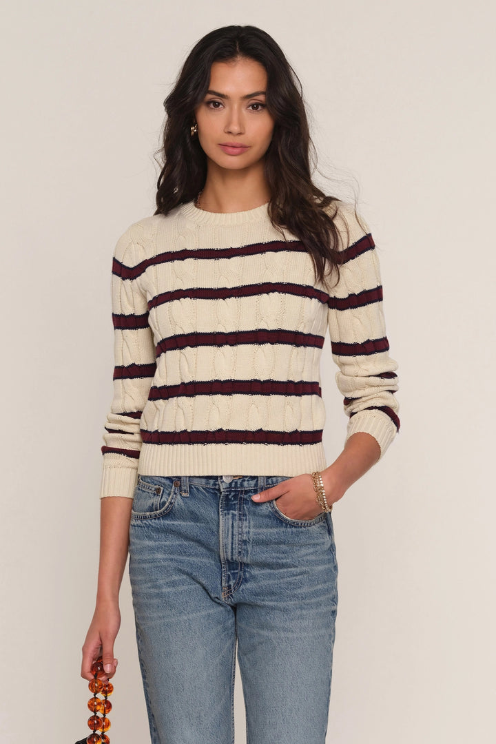 Lia Stripe Cable Sweater