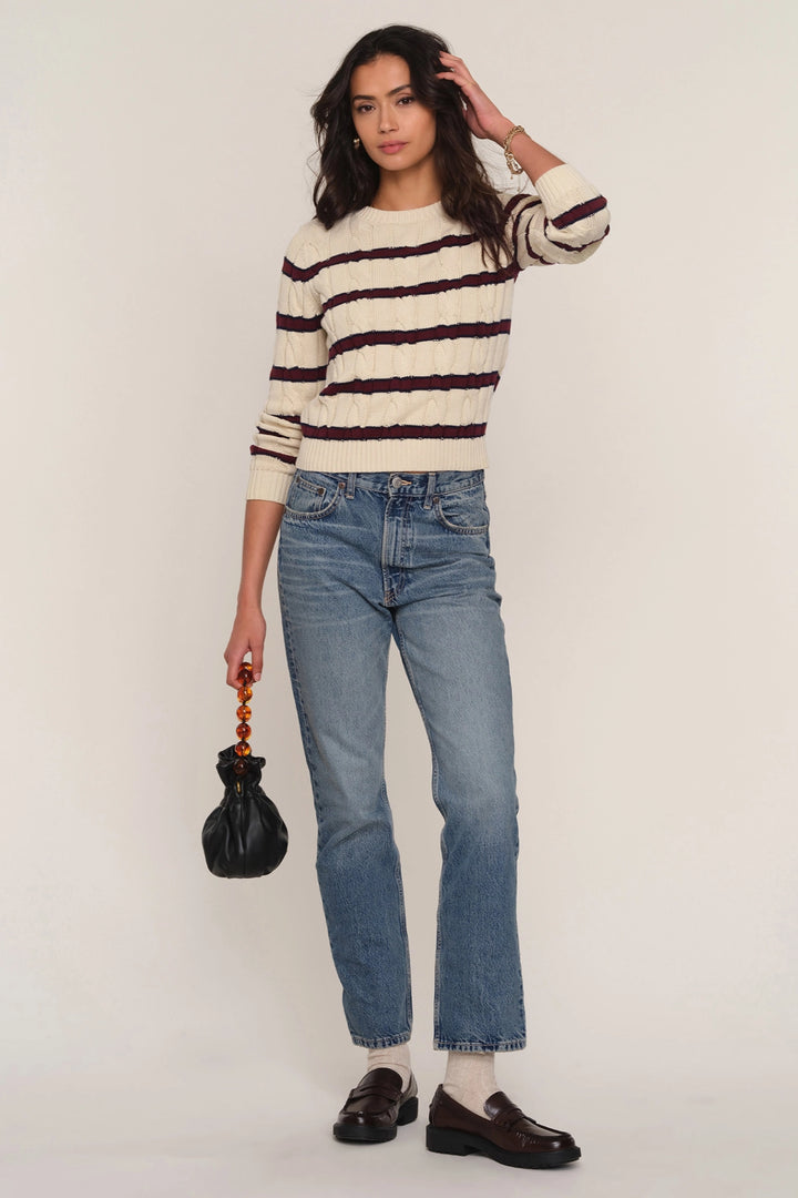 Lia Stripe Cable Sweater