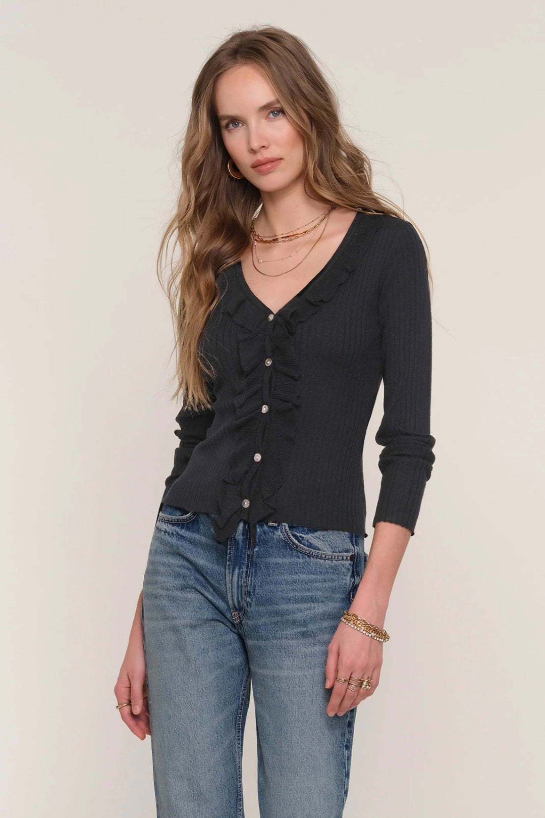 Yvette Ruffle Cardigan
