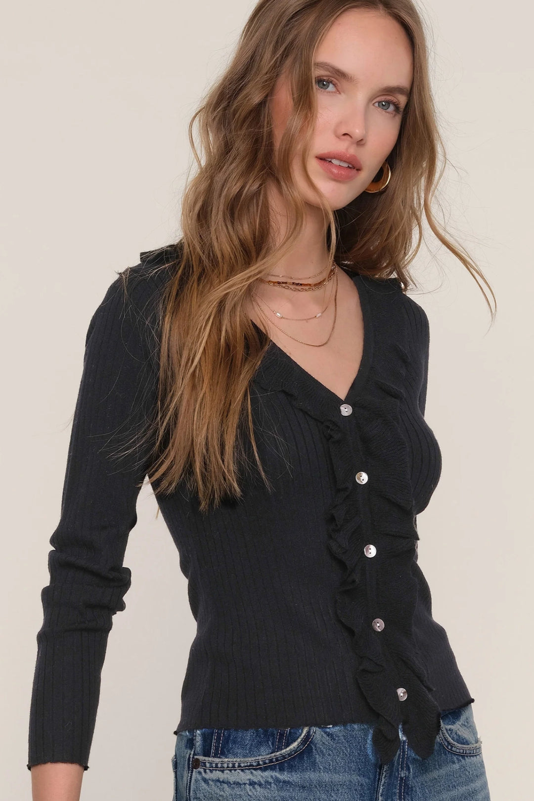 Yvette Ruffle Cardigan