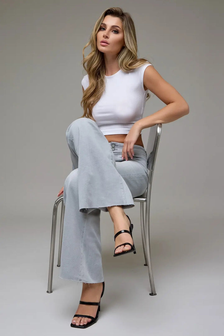 Double Waistband Bootcut Jean