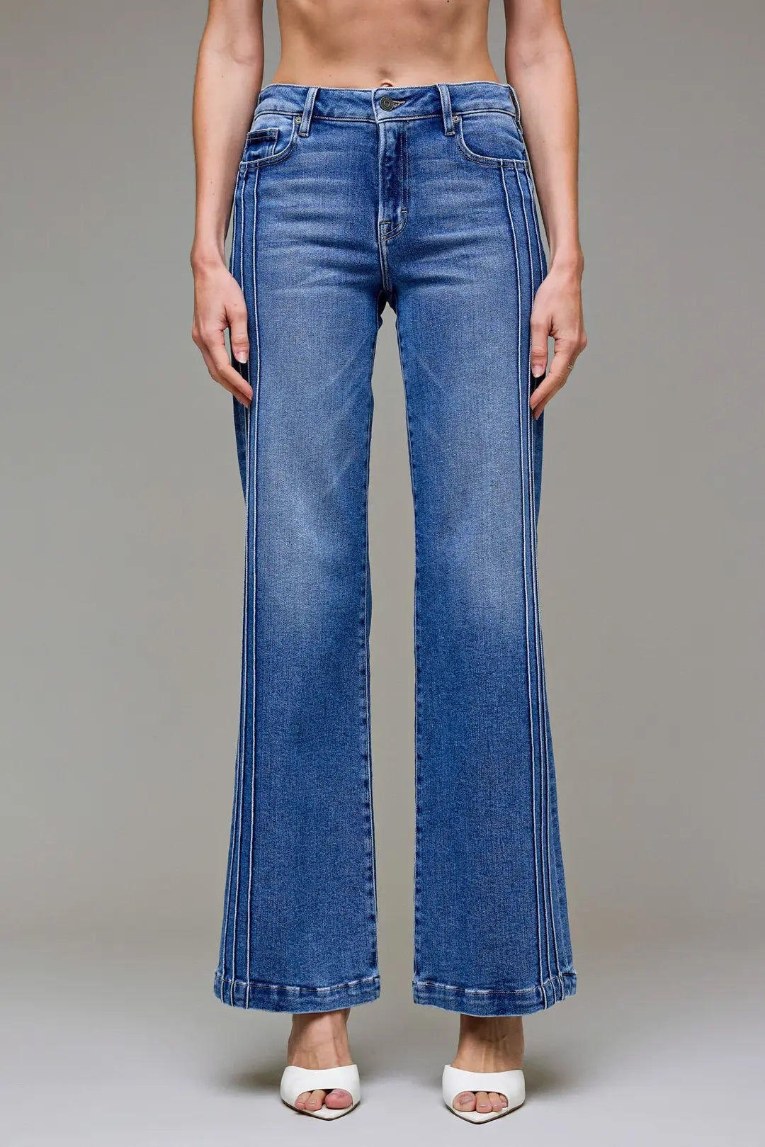 Pintuck Bootcut Jean