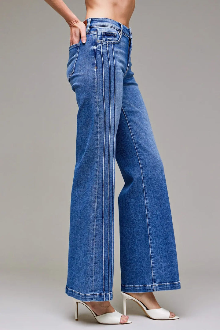 Pintuck Bootcut Jean
