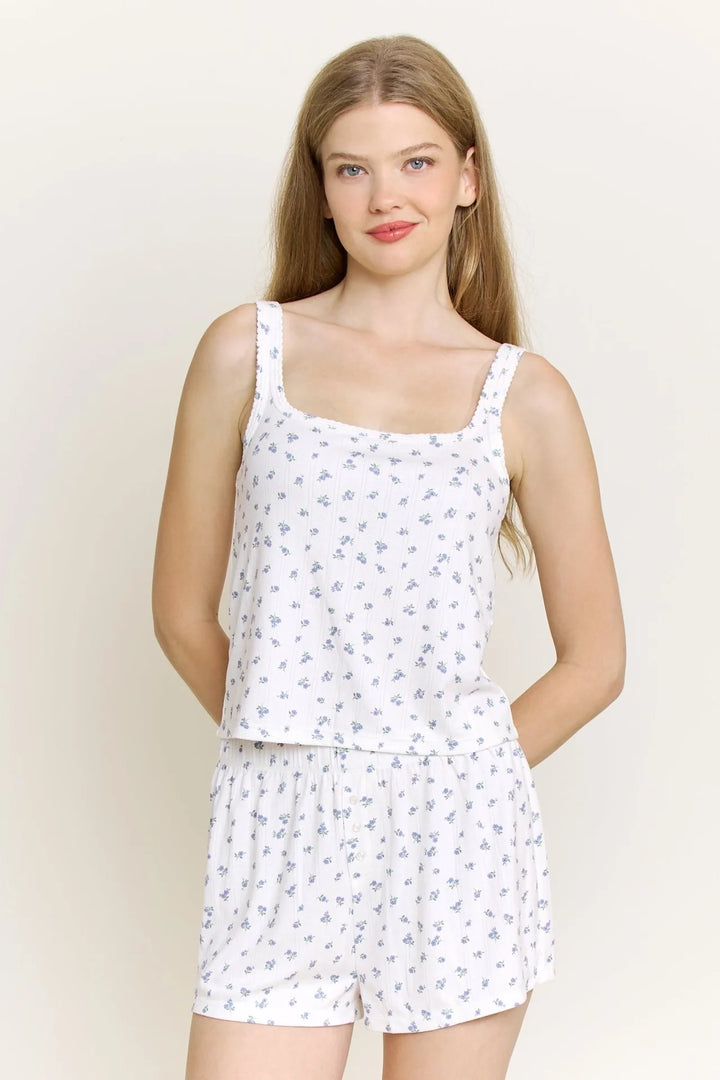 Blissful Tank Shortie Set in Ivory Ditsy