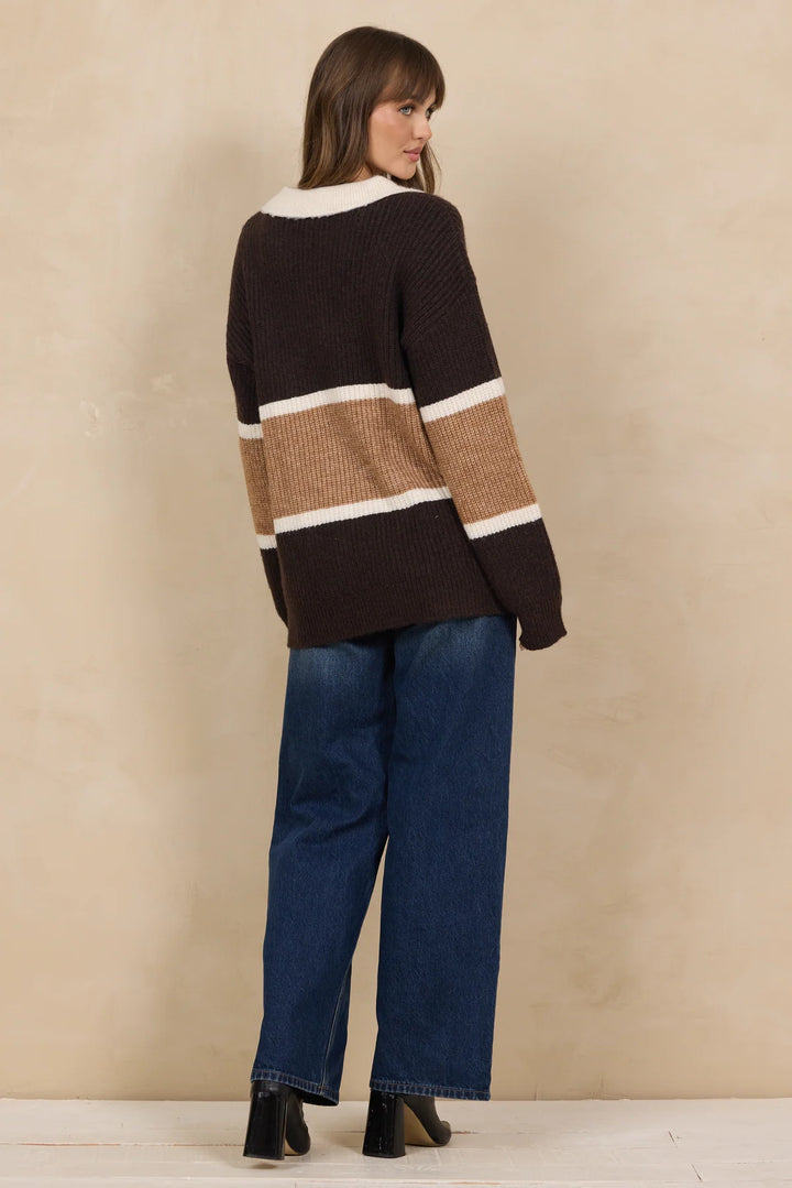Stripe Polo Sweater