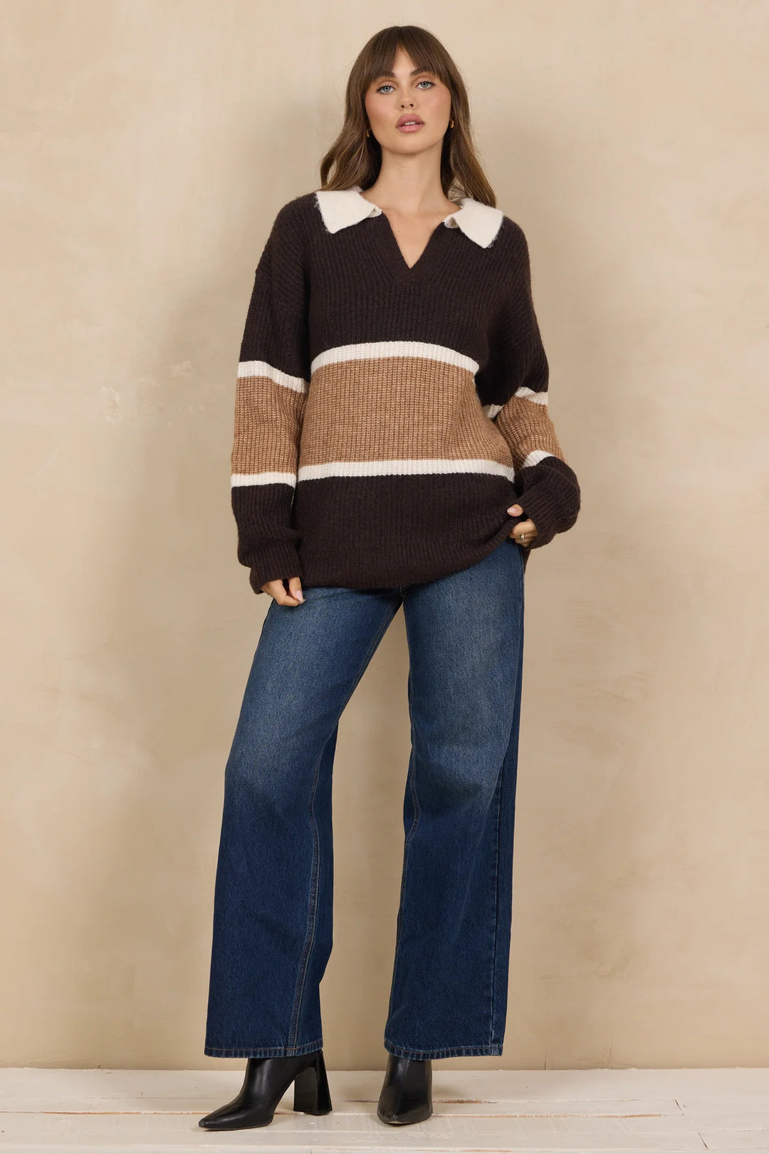 Stripe Polo Sweater