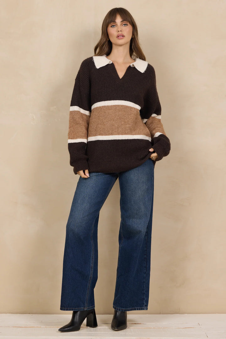 Stripe Polo Sweater