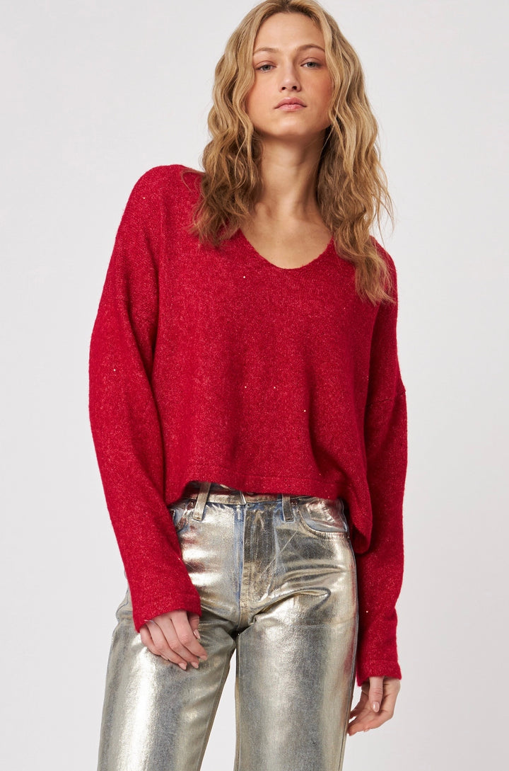 Romy V Neck Sparkle Sweater