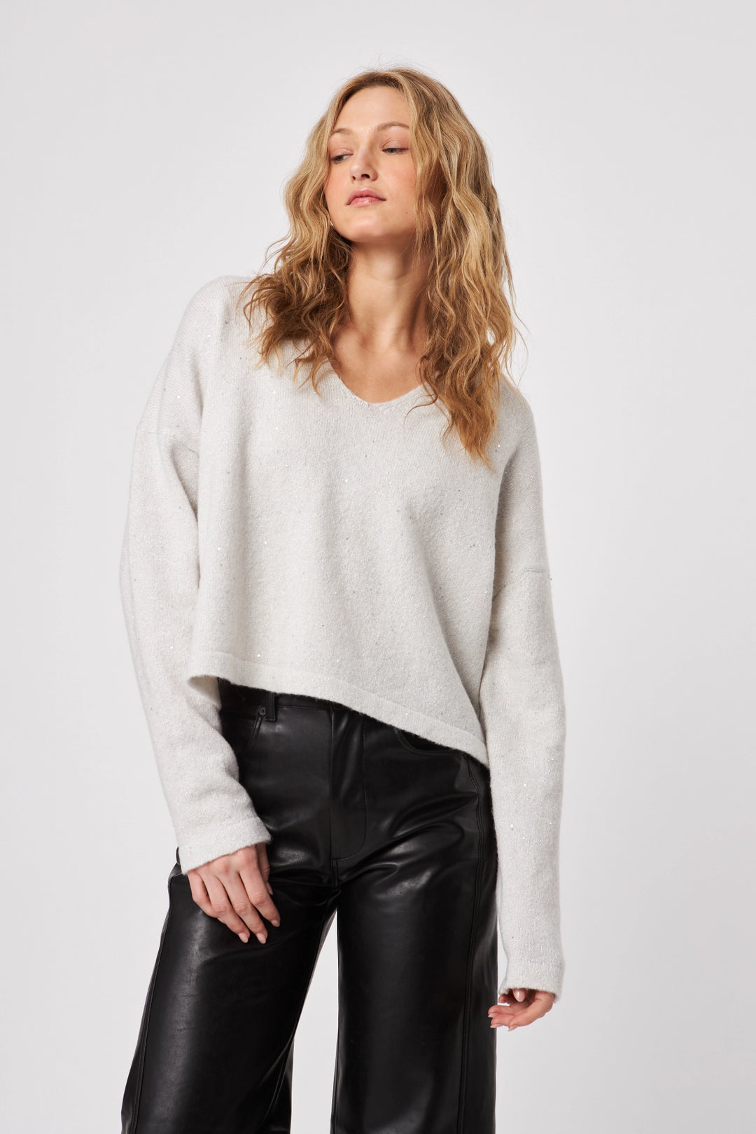 Romy V Neck Sparkle Sweater