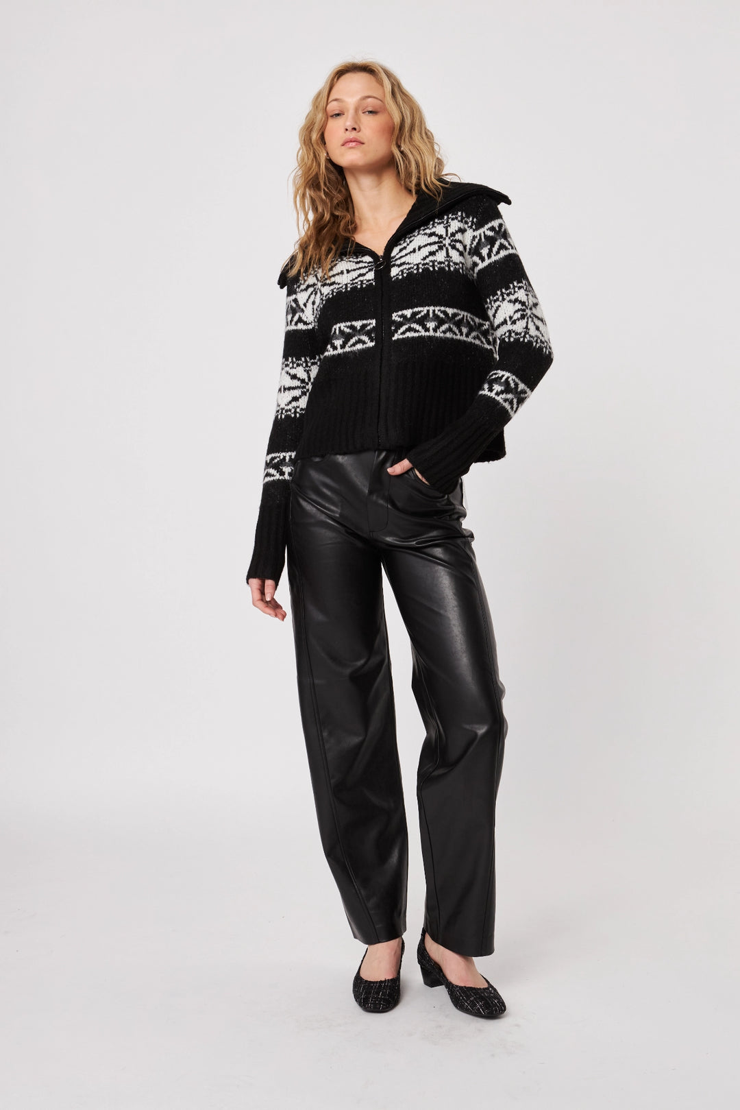 Maxim Fairisle Zip Sweater