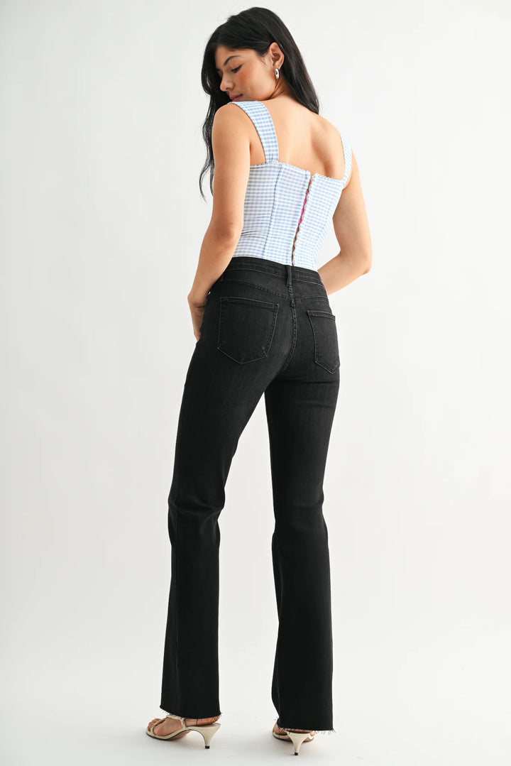 Raw Hem Flare Jean