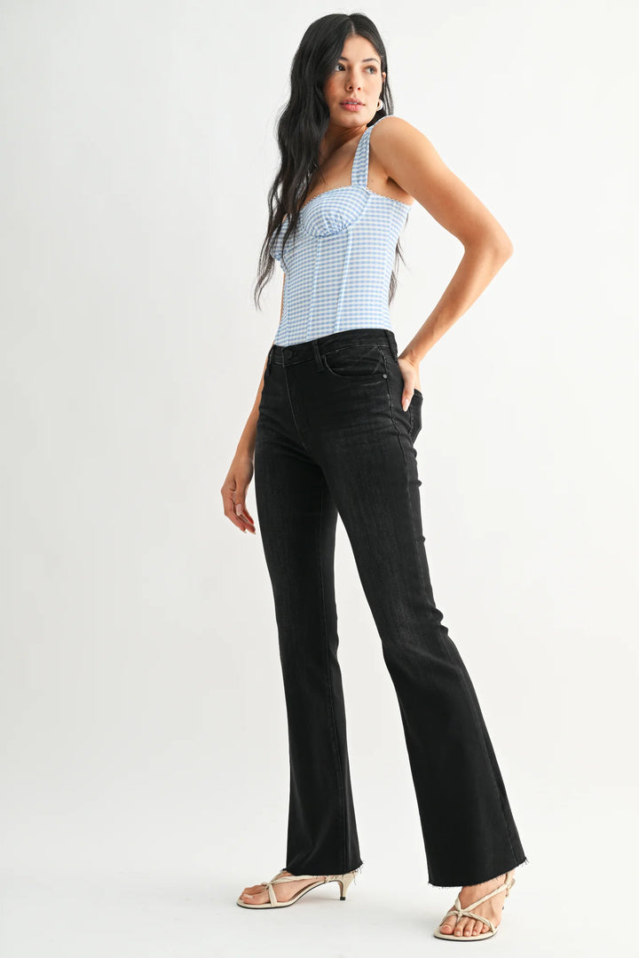 Raw Hem Flare Jean
