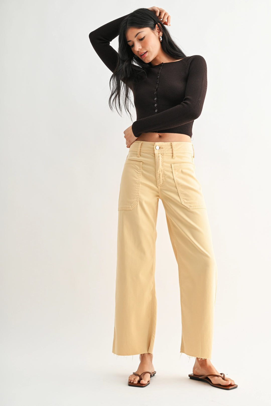 Twill Utility Wide Leg Pant