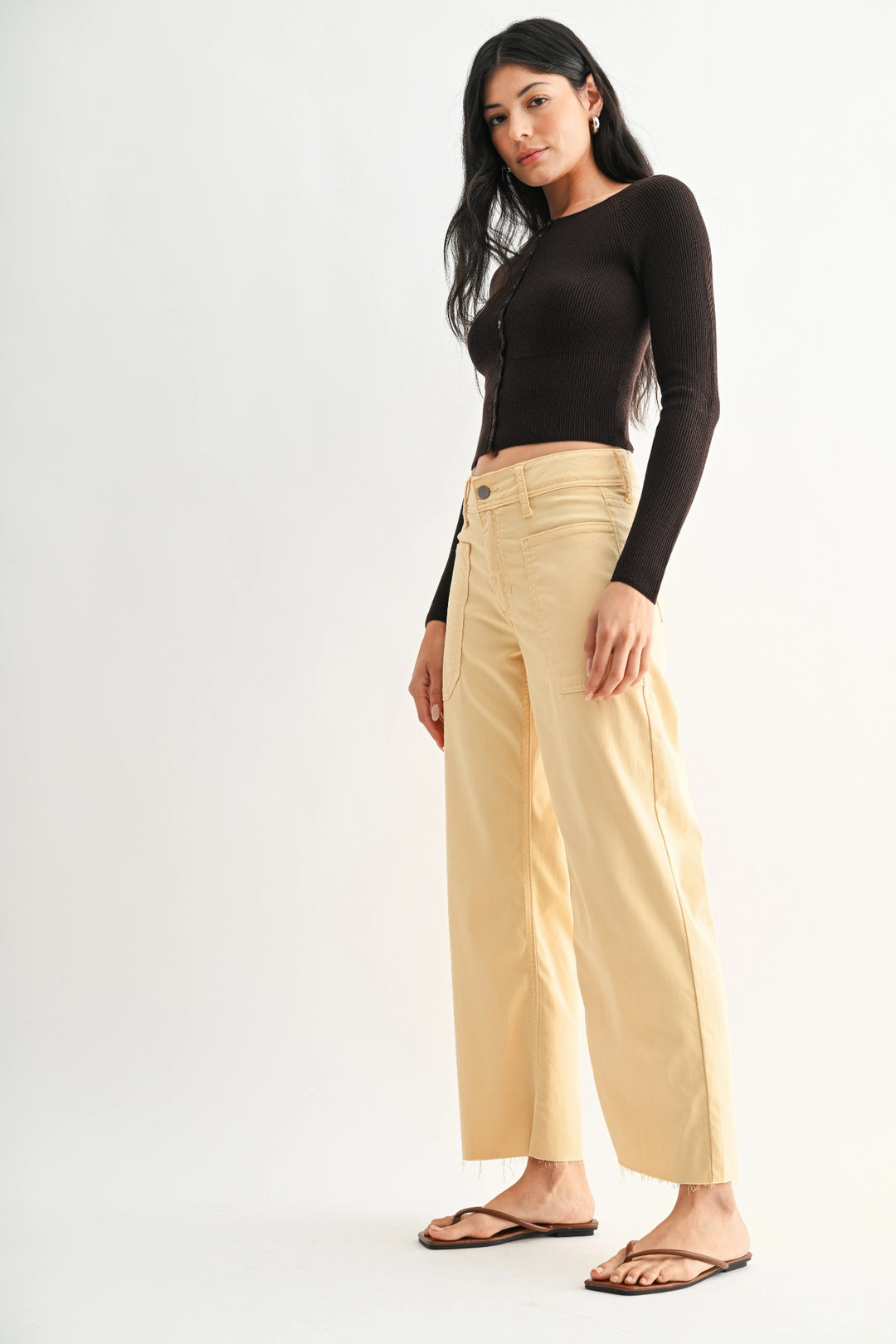 Twill Utility Wide Leg Pant