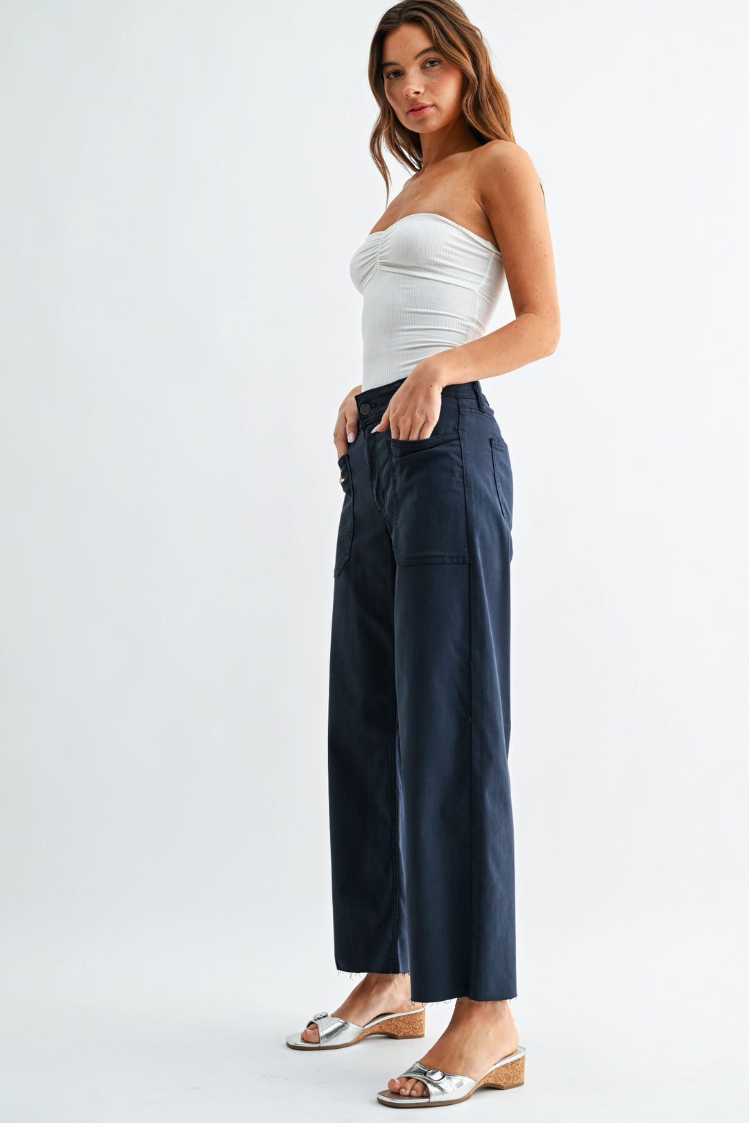 Twill Utility Wide Leg Pant