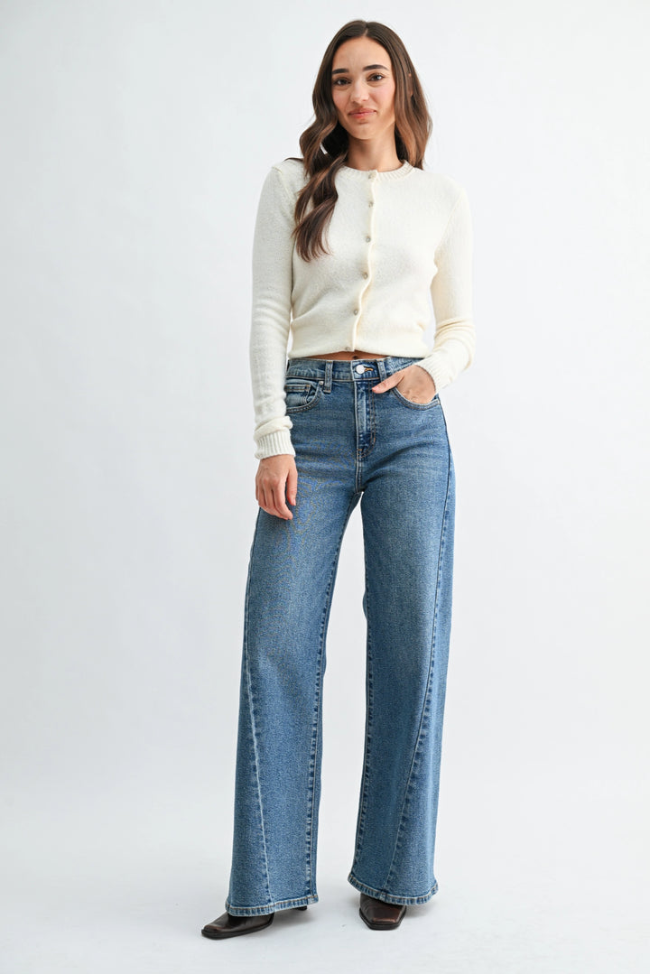 Twist Seam Wide Leg Jean