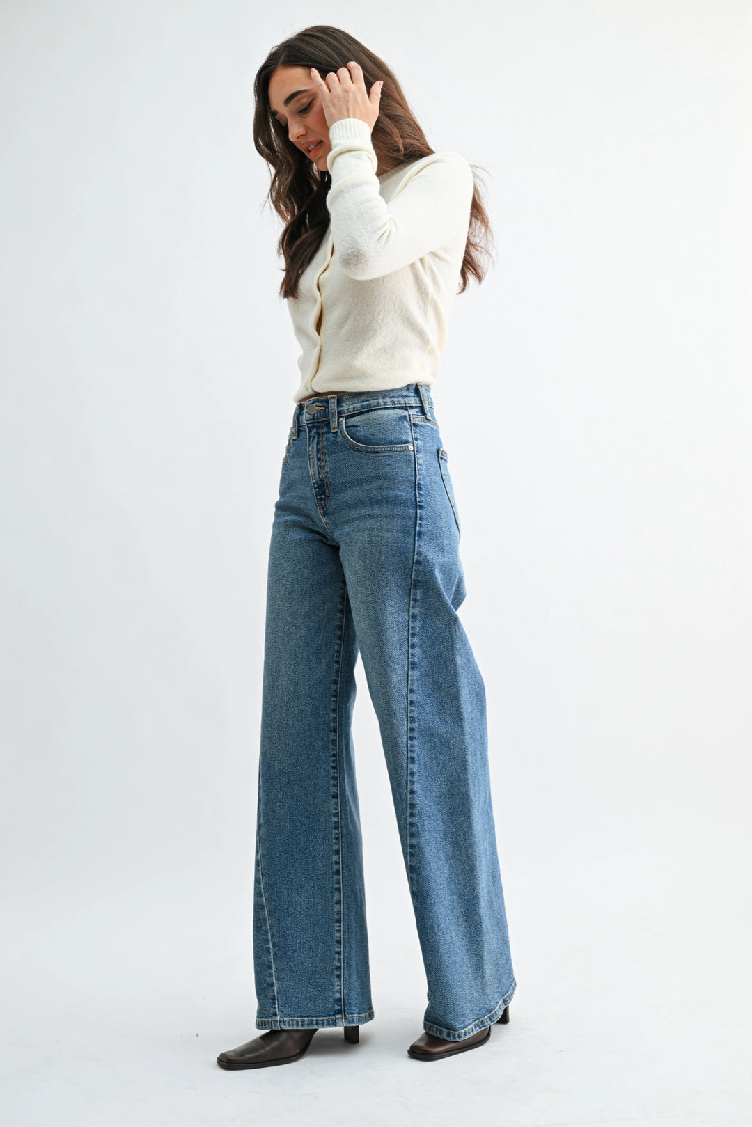 Twist Seam Wide Leg Jean