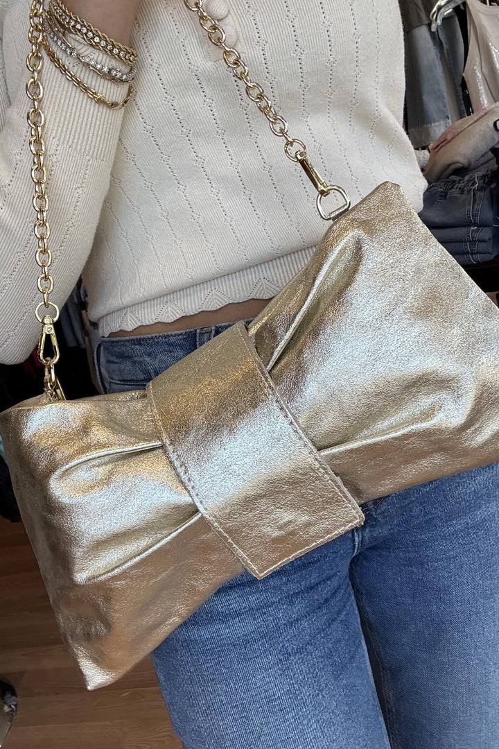 Large Leather Bow Bag