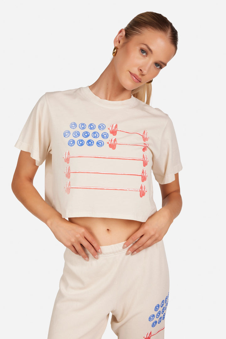 Arietta Barbell Crop Tee