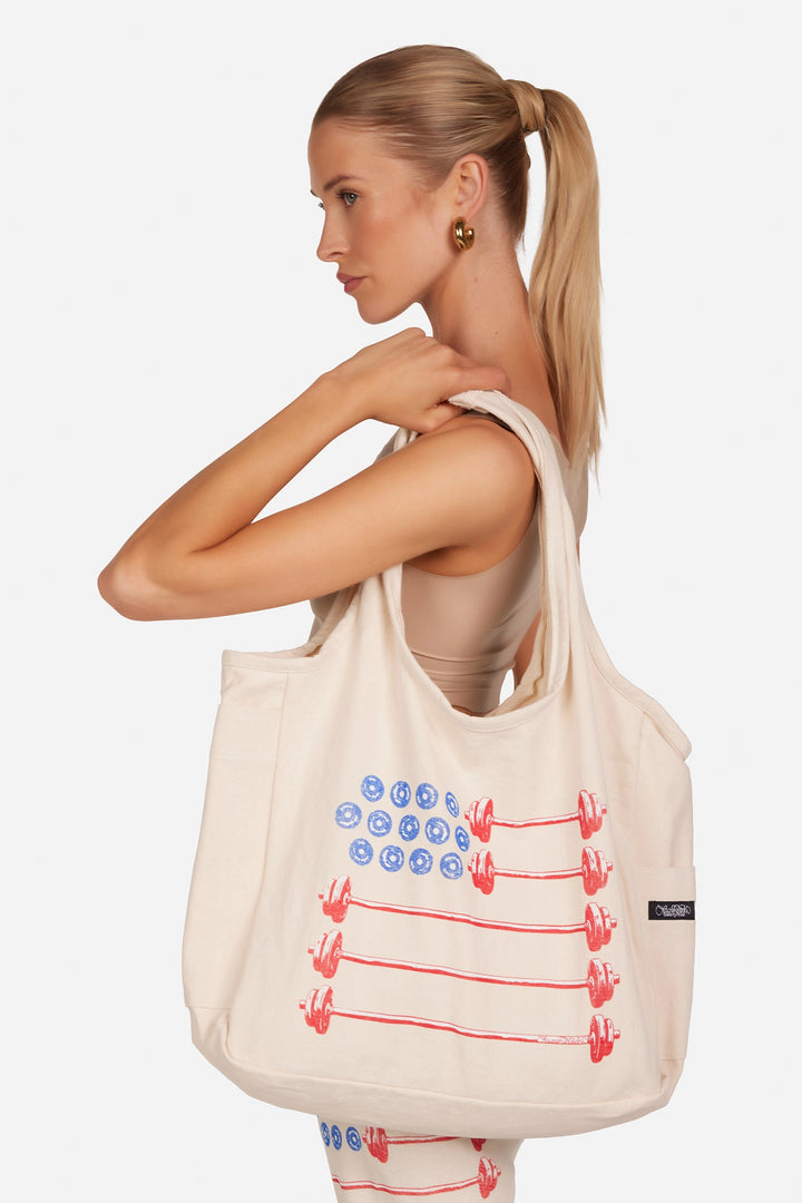 Freya Barbell Flag Tote
