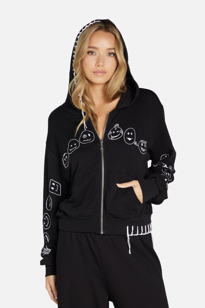 Lachelle Comic Emoji Zip Hoodie