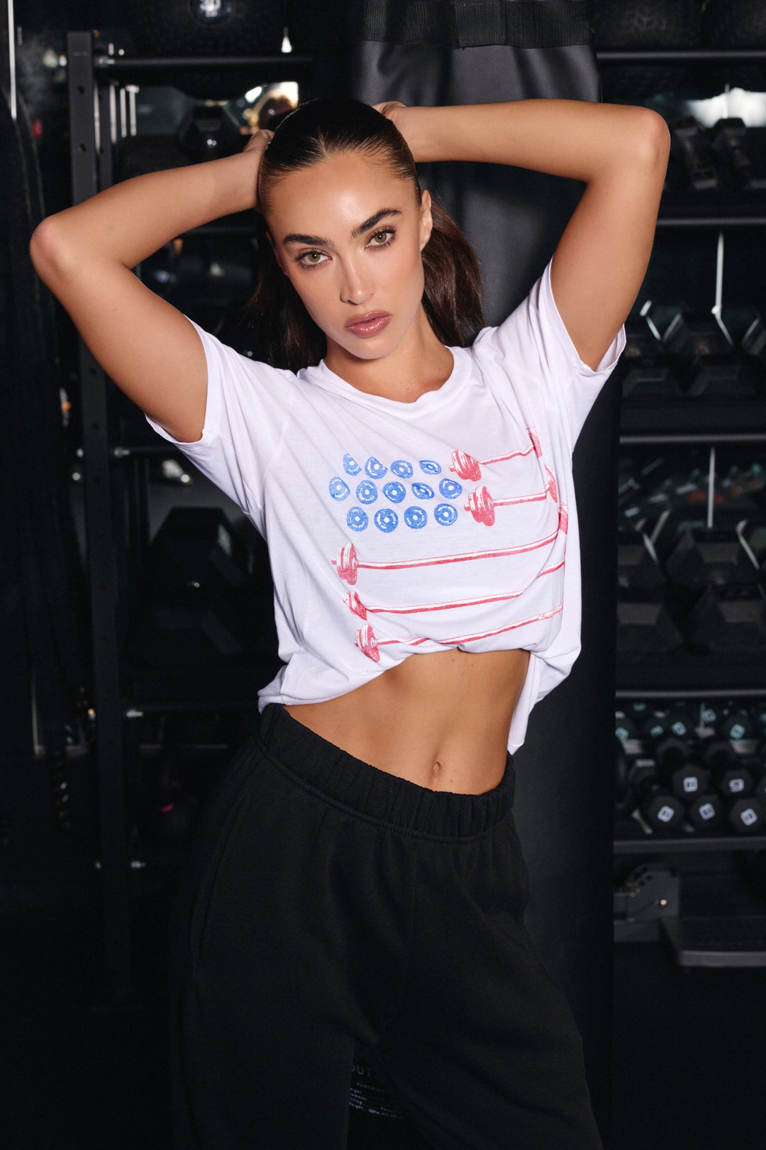 Ruthie Barbell Flag Tee