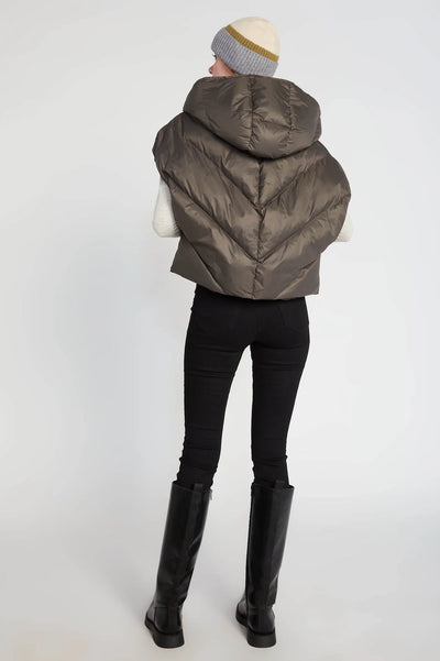 Batwing Crop Puffer Vest