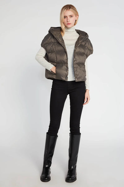 Batwing Crop Puffer Vest