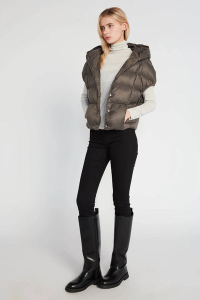 Batwing Crop Puffer Vest