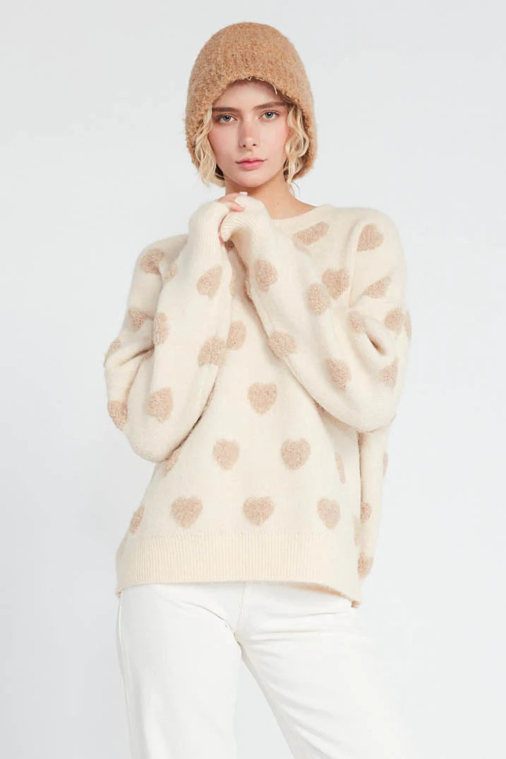 Fuzzy Heart Sweater