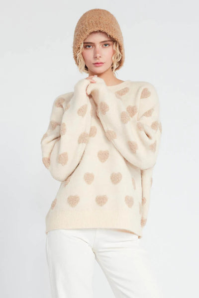 Fuzzy Heart Sweater