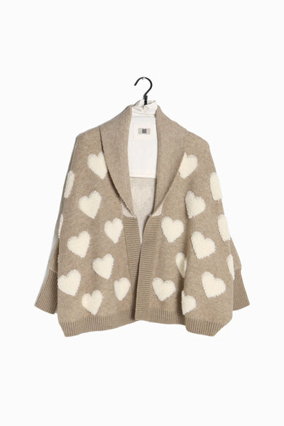 Heart Sherpa Cape Cardigan