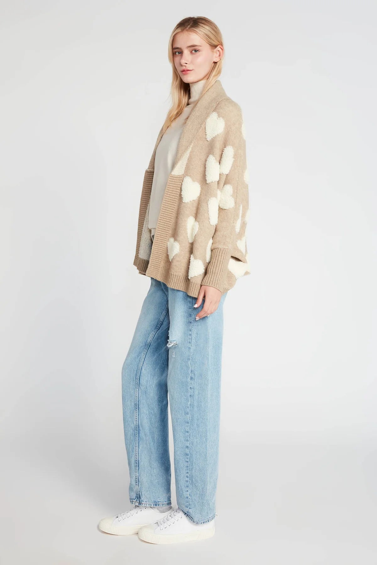 Heart Sherpa Cape Cardigan